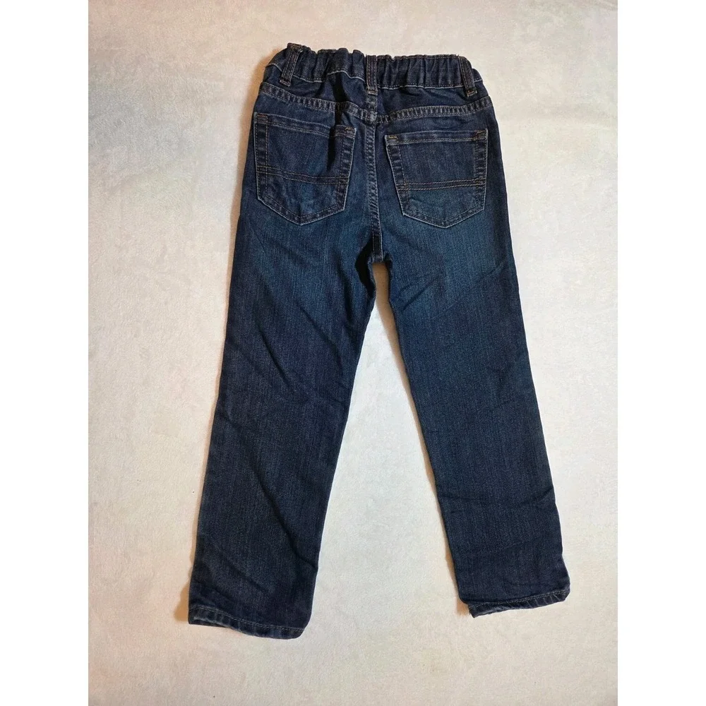 308 The Children's Place Boys Girls Jeans Size 4T Straight Leg Dark Wash Elastic